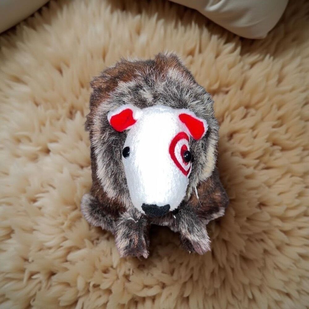 TARGET Plush Bullseye Eskimo Fur Coat Dog Plush 6”